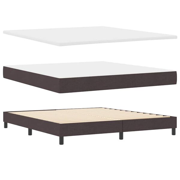vidaXL Boxspringbett mit Matratze Dunkelbraun 180 x 200 cm Stoff