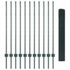vidaXL Zaun mit Pfosten Gr&uuml;n 1,2 x 25 m Stahl und PVC