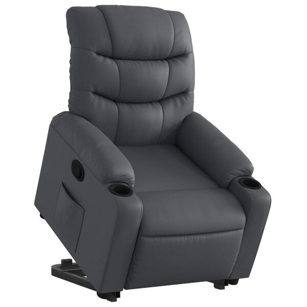 vidaXL Relaxsessel mit Aufstehhilfe Grau Kunstleder