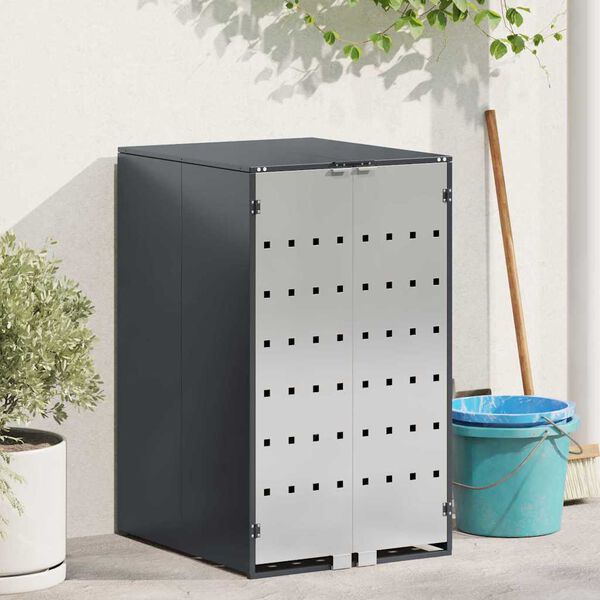 vidaXL M&uuml;lltonnenlager mit Gas-Hebedeckel f&uuml;r 240L Tonne Anthrazit