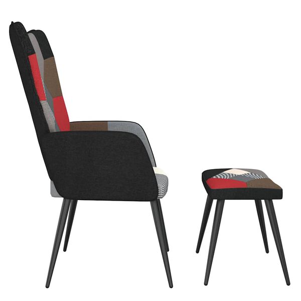 vidaXL Relaxsessel mit Hocker Patchwork Stoff