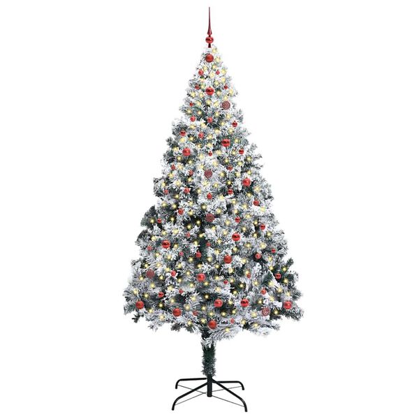 vidaXL K&uuml;nstlicher Weihnachtsbaum mit 300 LEDs mit St&auml;nder Wei&szlig; 240 cm