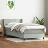 vidaXL Boxspringbett mit Matratze Hellgrau 100x220 cm Samt
