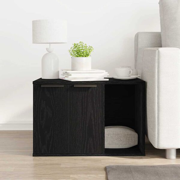 vidaXL Katzentoilettengeh&auml;use Schwarze Eiche 60 x 40 x 40 cm Holzwerkstoff