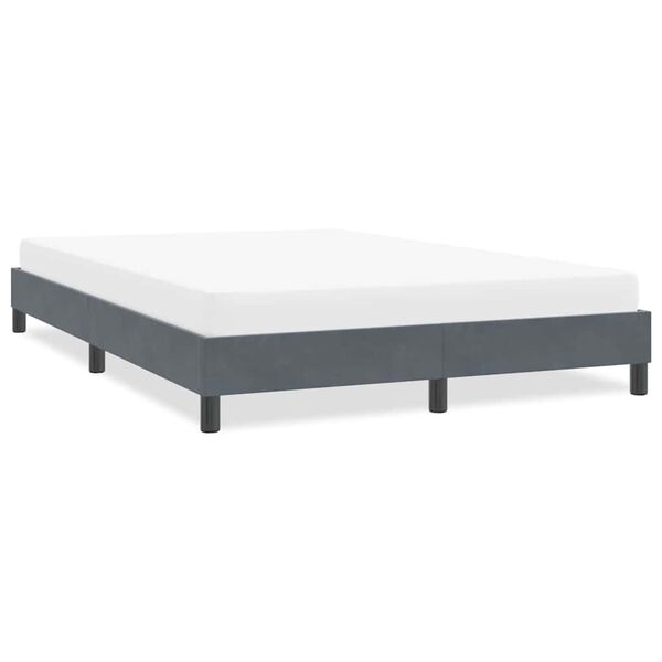 vidaXL Bettgestell ohne Matratze Dunkelgrau 140x220 cm Samt