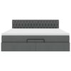 vidaXL Ottoman-Bett mit Matratze & LEDs Dunkelgrau 160x200 cm Stoff