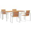 vidaXL Garten Essgruppe 5 pcs Massives Teakholz und Edelstahl