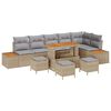 vidaXL Gartensofa-set 10 Stk. 9-Sitzanzahl Beige und Hellgrau