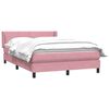 vidaXL Boxspringbett mit Matratze Rosa 140x210 cm Samt