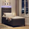 vidaXL Boxspringbett mit Matratze Dunkelbraun 90 x 200 cm Stoff