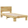 vidaXL Massivholzbett mit Kopfteil ohne Matratze 90x200 cm Eichenholz