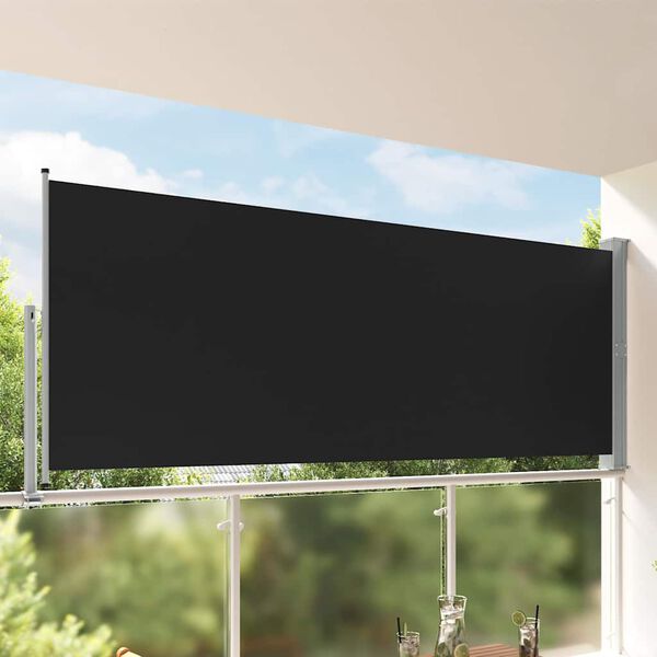 vidaXL Ausziehbare Seitenmarkise 140x300 cm Schwarz