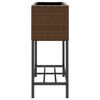 vidaXL Hochbeete mit Ablage 2 Stk. Braun 70x28x70 cm Poly Rattan