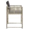 vidaXL Gartenst&uuml;hle mit Kissen 4 Stk. Hellgrau Poly Rattan