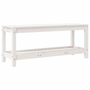 vidaXL Gartenbank Wei&szlig; 108x35x45 cm Massivholz Kiefer