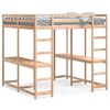 vidaXL Hochbett mit Schreibtisch & Leiter 160x200 cm Massivholz Kiefer