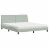 vidaXL Bett mit Matratze Hellgrau 180x200 cm Samt