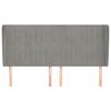 vidaXL Kopfteil mit Ohren Hellgrau 183x23x118/128 cm Samt