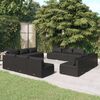 vidaXL 12-tlg. Garten-Lounge-Set mit Kissen Poly Rattan Schwarz
