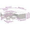 vidaXL Garten-Sofa-Set mit Kissen mit Speicher 14 pcs Schwarz