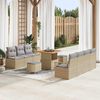 vidaXL Garten-Sofa-Set mit Kissen mit Kissen 10 pcs Beige und Hellgrau