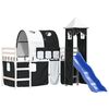 vidaXL Kinderhochbett mit Turm Wei&szlig; & Schwarz 90x190 cm Kiefernholz
