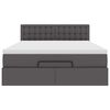 vidaXL Ottoman-Bett mit Matratze Grau 140x190 cm Kunstleder