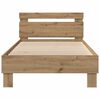 vidaXL Bettrahmen mit LED Artisan-Eiche 90 x 190 cm Holzwerkstoff
