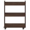 vidaXL Schrank mit Rollen Braun Eichen-Optik 60x22x79 cm Holzwerkstoff