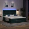 vidaXL Ottoman-Bett mit Matratzen & LEDs Dunkelgr&uuml;n 180x200 cm Samt