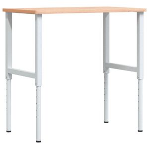vidaXL Werkbank 100x60x(71,5-98) cm Massivholz Buche Rechteckig