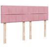 vidaXL Boxspringbett mit Matratze Rosa 160x200 cm Samt