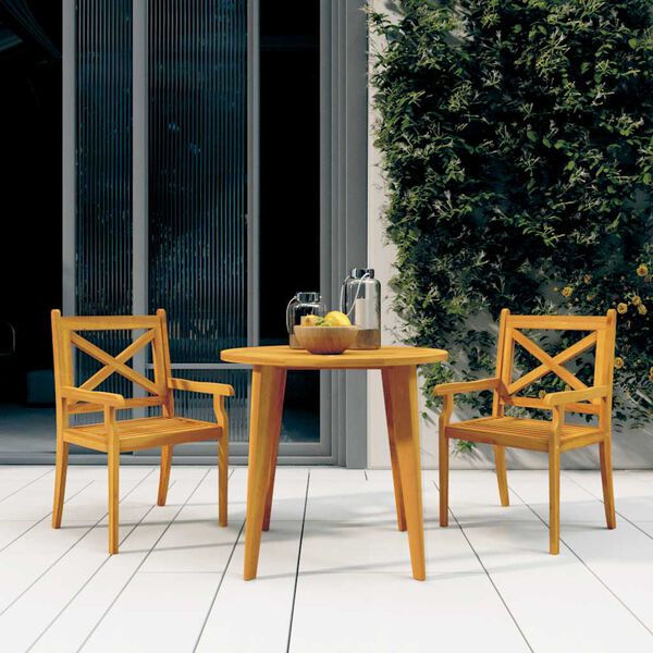 vidaXL Garten-Essst&uuml;hle 2 Stk. Massivholz Akazie