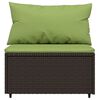 vidaXL Garten-Mittelsofas mit Kissen 2 Stk. Braun Poly Rattan