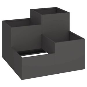 vidaXL Gartenblumentopf Schwarz 100 x 100 x 60 cm Stahl