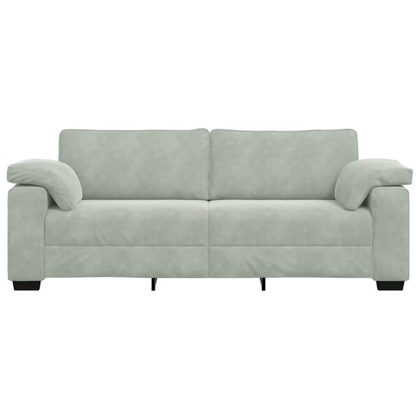 vidaXL 3-Sitzer-Sofa Hellgrau 178 cm Samt