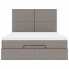 vidaXL Ottoman-Bett mit Matratze & LEDs Taupe 140x200 cm Stoff