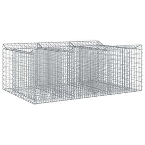 vidaXL Gabionen-Hochbeet 150 x 100 x 60 cm Verzinkter Stahl Silber