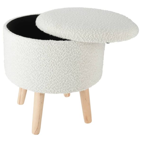 Home&Styling Hocker mit Stauraum &Oslash;35x40 cm Elfenbeinwei&szlig;