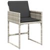vidaXL Garten Essgruppe mit Kissen 5 pcs Hellgrau Poly-Rattan