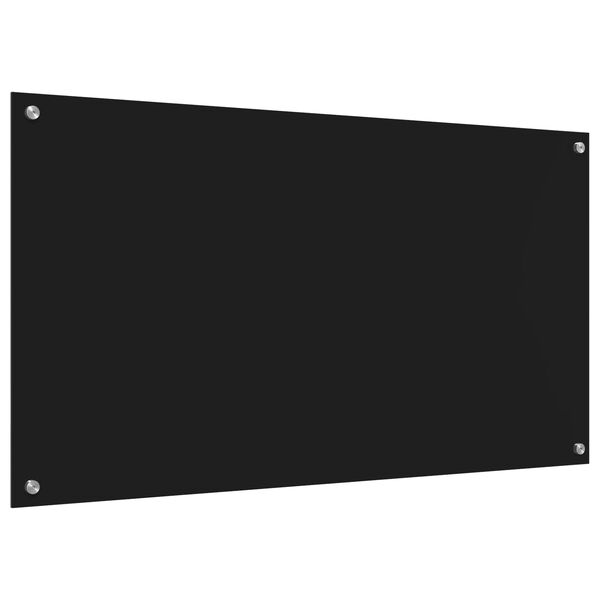 vidaXL Küchenrückwand Schwarz 110 x 60 x 0,6 cm Gehärtetes Glas