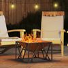 vidaXL Feuerstelle Braun 50 x 50 x 35 cm Wetterfeststahl