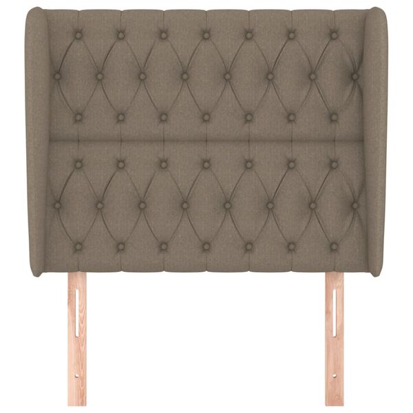 vidaXL Kopfteil mit Ohren Taupe 103x23x118/128 cm Stoff