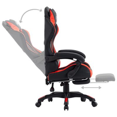 vidaXL Gaming-Stuhl mit Fußstütze Rot und Schwarz Kunstleder