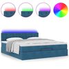 vidaXL Ottoman-Bett mit Matratze & LEDs Dunkelblau 160x200 cm Samt