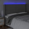 vidaXL LED Kopfteil Grau 163x16x118/128 cm Kunstleder