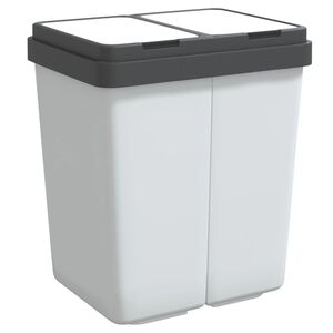 vidaXL Duo M&uuml;lleimer Wei&szlig; 2x25 L