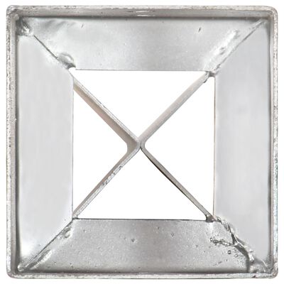 vidaXL Erdspieße 6 Stk. Silbern 12×12×89 cm Verzinkter Stahl