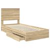 vidaXL Aufbewahrungsbett Sonoma-Eiche 90 x 190 cm Holzwerkstoff