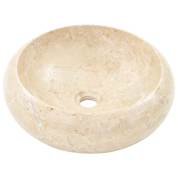 vidaXL Waschbecken 40x12 cm Marmor Creme